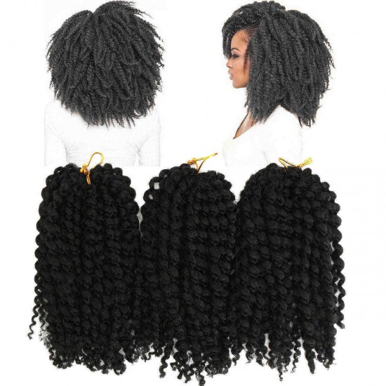 3Pcs/pack Mali Bob 8" Soft Curl Curly Twist Crochet Braiding Hair Synthetic Braid 3Pcs/pack Mali Bob 8" Soft Curl Curly Twist Crochet Braiding Hair Synthetic Braid