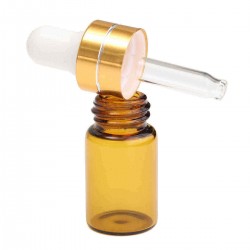 3ml Empty Essential Oil Refillable Bottles Mini Amber Glass Dropper Travel Vials Skin Care Tools