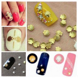 3mm Sliver Gold Shell Shape 3D Nail Art Decoration