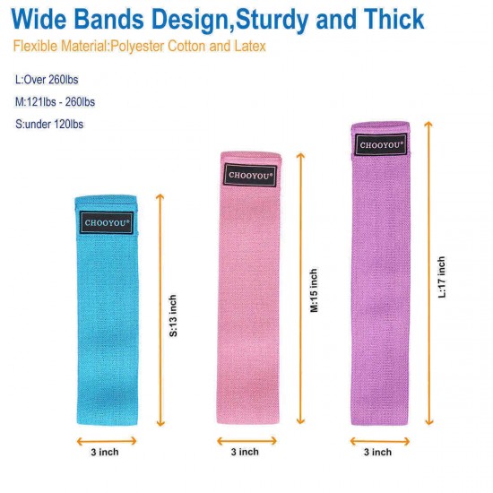 3pcs Booty Resistance Bands Set Loop Hip Booty Legs Exercise Workout Elastic Bag 3pcs Booty Resistance Bands Set Loop Hip Booty Legs Exercise Workout Elastic Bag
