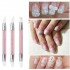 3pcs Silicone Double End Nail Art Carved Pen Hollow Engraving Painting Dotting Pens