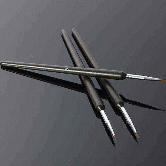 3x Tiny Acrylic Nail Art Drawing Painting Pen Brush Set