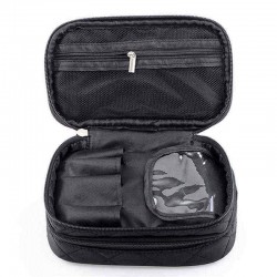 4 Colors Double Layers Cosmetic Bag Women Makeup Case Organizer Toiletry Storage