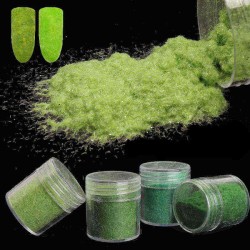 4 Colors Velvet Powder Manicure Nail Art Decorations DIY Design Green