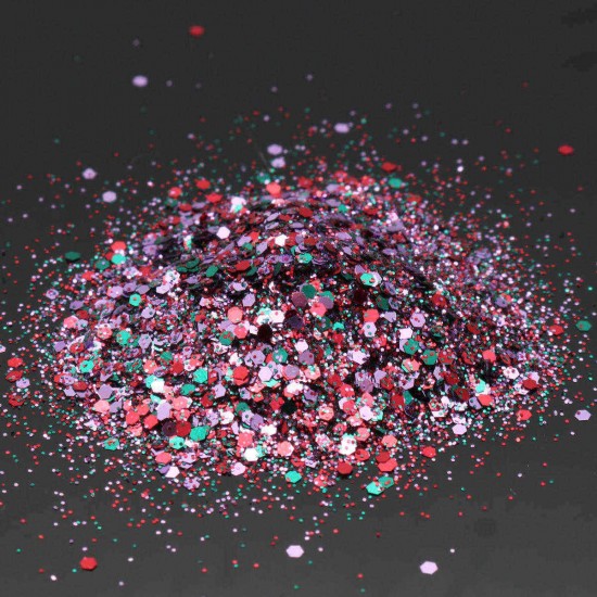 4 Pots 10ml Nail Art Glitter Powder Sheet Sequins Sparkly Colorful Christmas Iridescent Acrylic Tips