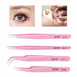4 Pros Multifunctional Tweezers Makeup False Fake Eyelashes Extension Cosmetic Tools