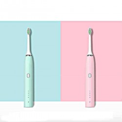 4 Stalls Electric Toothbrush USB Rechargeable Soft Toothbrush Sonic Wave Vibration IPX7 Waterproof