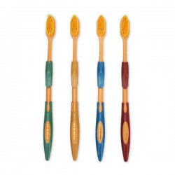 4 X Bamboo Charcoal Nano Toothbrush Fine Soft Bristle Antibacterial Toothbrush