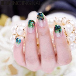 4 box 10ml Green Iridescent Nail Art Glitter Powder Sheet 1mm Sequins Sparkly Colorful Acrylic Tips