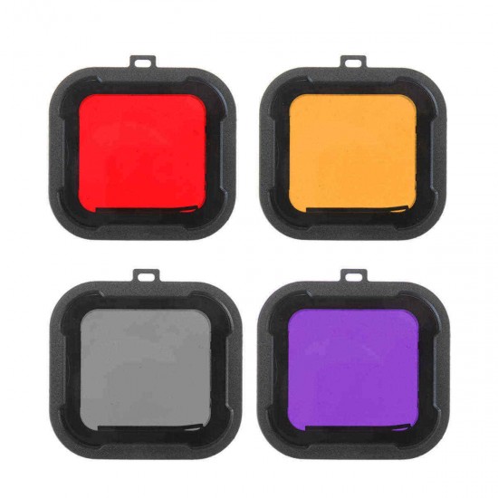 4 in 1 5x5.5x1cm Underwater Sea Diving Filter Lens for Go Pro SJCAM sj6 Waterproof Shell