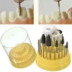 41Pcs Dental Silicone Rubber Rotary Tungsten Steel Teeth Polishing Burs Teeth Whitening 2.35mm