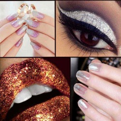 45 Colors Glitter Powder Eye Shadow Pigment Shinny Shimmer Gel Nail Art Decoration Spangle Set
