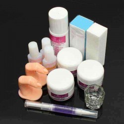 48 Pro Acrylic Glitter Powder Nail Art Gel Brush Tips Kit Set