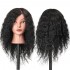 48cm 100% Human Hair Hairdressing Mannequin Head Practice Model Long Curly Hair