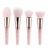 4pcs Pink Brush Set Daily Use Soft Synthetic Hair Crystal Makeup Brushes