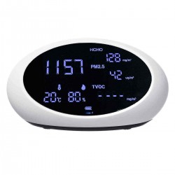 5 IN 1 Air Quality Tester Monitor PM2.5 Gas Analyzer Formaldehyde HCHO TVOC LCD Detector