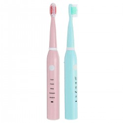 5 Mode Electric Toothbrush USB Charging Rechargeable Waterproof Whitening with 4 Brushes