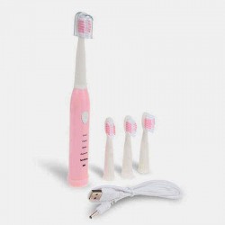 5 Modes Electric Toothbrush Mute Soft Sonic USB Rechargeable Waterproof Tooth Cleaner With 4 Brushes