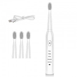 5 Modes Electric Toothbrush Sonic Power IPX7 Waterproof Black White Timing