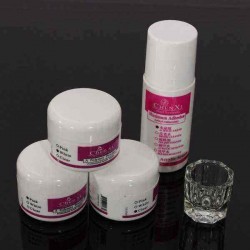 5 PCS Acrylic Powder Adhesion Liquid Glass Cup Nail Art Builder Set
