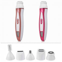5 in 1 USB Women Electric Hair Epilator Shaver Rechargeable Dry Wet Body Legs Hair Remover with Removable Shaving Head