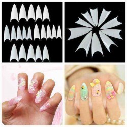 500Pcs Shape Natural Color White Acrylic False Nail Tips Full Nails