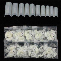 500pcs 3D French Acrylic Nude False Nail Art Tips
