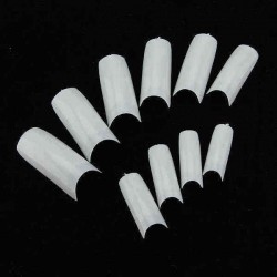 500pcs White Acrylic French False 3D Nail Art Half Tips