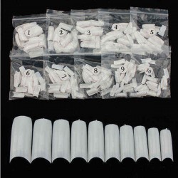 500pcs White Acrylic French False 3D Nail Art Half Tips