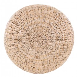 50cm Round Pouf Tatami Cushion Floor Cushions Natural Straw Meditation Yoga Mats