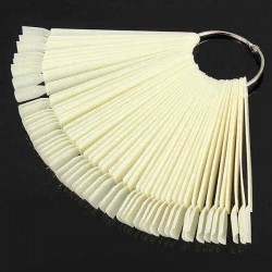 50pcs False Nail Art Tips Polish Display Fan Practice DIY