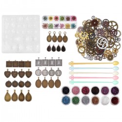 57pcs Resin Casting Molds Kit Multi-shaped Silicone DIY Mold Jewelry Pendant Mould Craft Set
