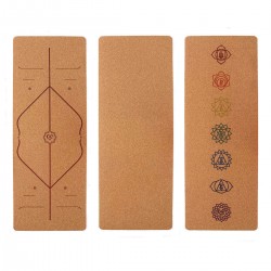 5MM Yoga Mats TPE Cork Non Slip Pilates Exercise Fitness Gym Workout Sport Pad