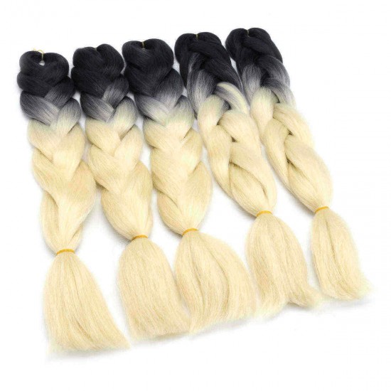 5Pcs 24" Ombre Dip Dye Kanekalon Jumbo Braid Pigtail Hair Extensions Ponytails Synthetic Wigs 5Pcs 24" Ombre Dip Dye Kanekalon Jumbo Braid Pigtail Hair Extensions Ponytails Synthetic Wigs