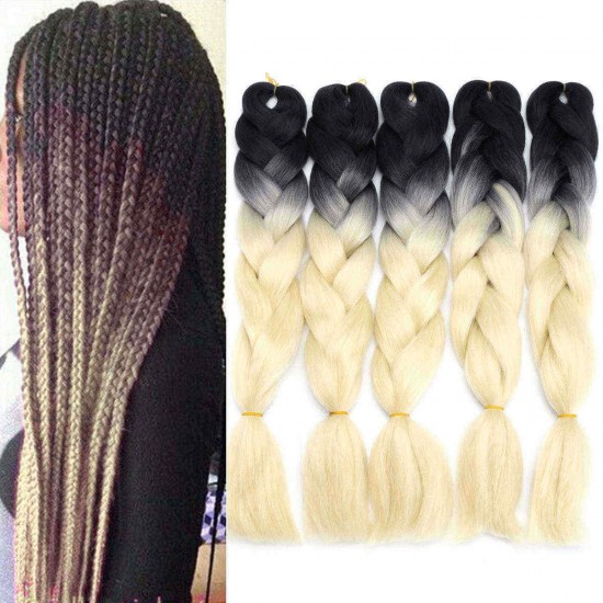5Pcs 24" Ombre Dip Dye Kanekalon Jumbo Braid Pigtail Hair Extensions Ponytails Synthetic Wigs 5Pcs 24" Ombre Dip Dye Kanekalon Jumbo Braid Pigtail Hair Extensions Ponytails Synthetic Wigs