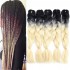5Pcs 24" Ombre Dip Dye Kanekalon Jumbo Braid Pigtail Hair Extensions Ponytails Synthetic Wigs