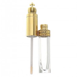 5Pcs 8ml Queen Gold Crown Empty Liquid Lip Gloss Tube Refillable Eyelash Growth Fluid Bottles
