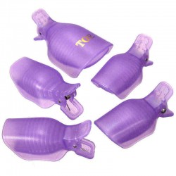 5Pcs Acrylic Toenail Nail Art Tips Clamp Soak Off UV Gel Polish Clip Caps Remover Reusable