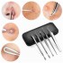 5Pcs Blackhead Acne Blemish Pimple Remover Extractor Stainless Steel Tool Kit With Mirror Micro Needles