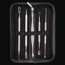 5Pcs Multipurpose Blackhead Acne Comedone Extractor Remover Stainless Steel Tool Set Kit
