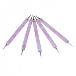 5X Nail Art Dotting Marbleizing Paint Dot Pen 2 Ways