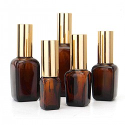 5pcs Amber Glass Liquid Reagent Pipette Bottles for Essential Oil Perfume Toner