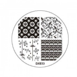 5pcs Christmas Nail Image Stamps Set Template Santa Claus Snowflake Children Glove Snowman House