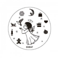 5pcs Christmas Nail Image Template Stamps Set Snowflake Bird Snowman Angel Santa Claus