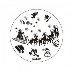 5pcs Cute Christmas Tree Nail Image Stamps Set Snowflake Template Snowman Cloud Santa Claus Manicure