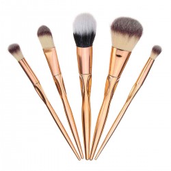 5pcs Soft Makeup Brushes Set Kit Golden Cosmetics Tools Eye Shadow Lip Blending Blush Brush