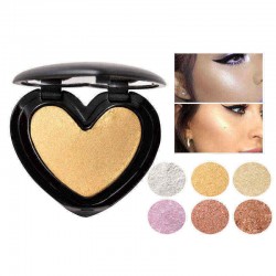 6 Colors Heart Highlighter Eye Shadow Face Glow Powder Contour Bronzer Makeup