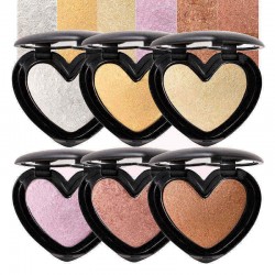 6 Colors Heart Highlighter Eye Shadow Face Glow Powder Contour Bronzer Makeup