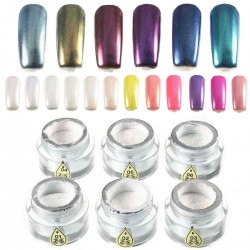 6 Colors Magic Mirror Chrome Pearl Shell Luster Powder Dust Decorations Glitter Pigment