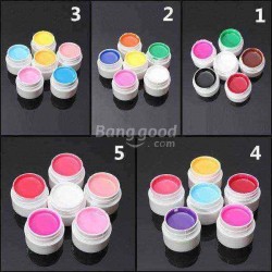 6 Colors Manicure Acrylic Extension Pure Nail Art UV Gel Set